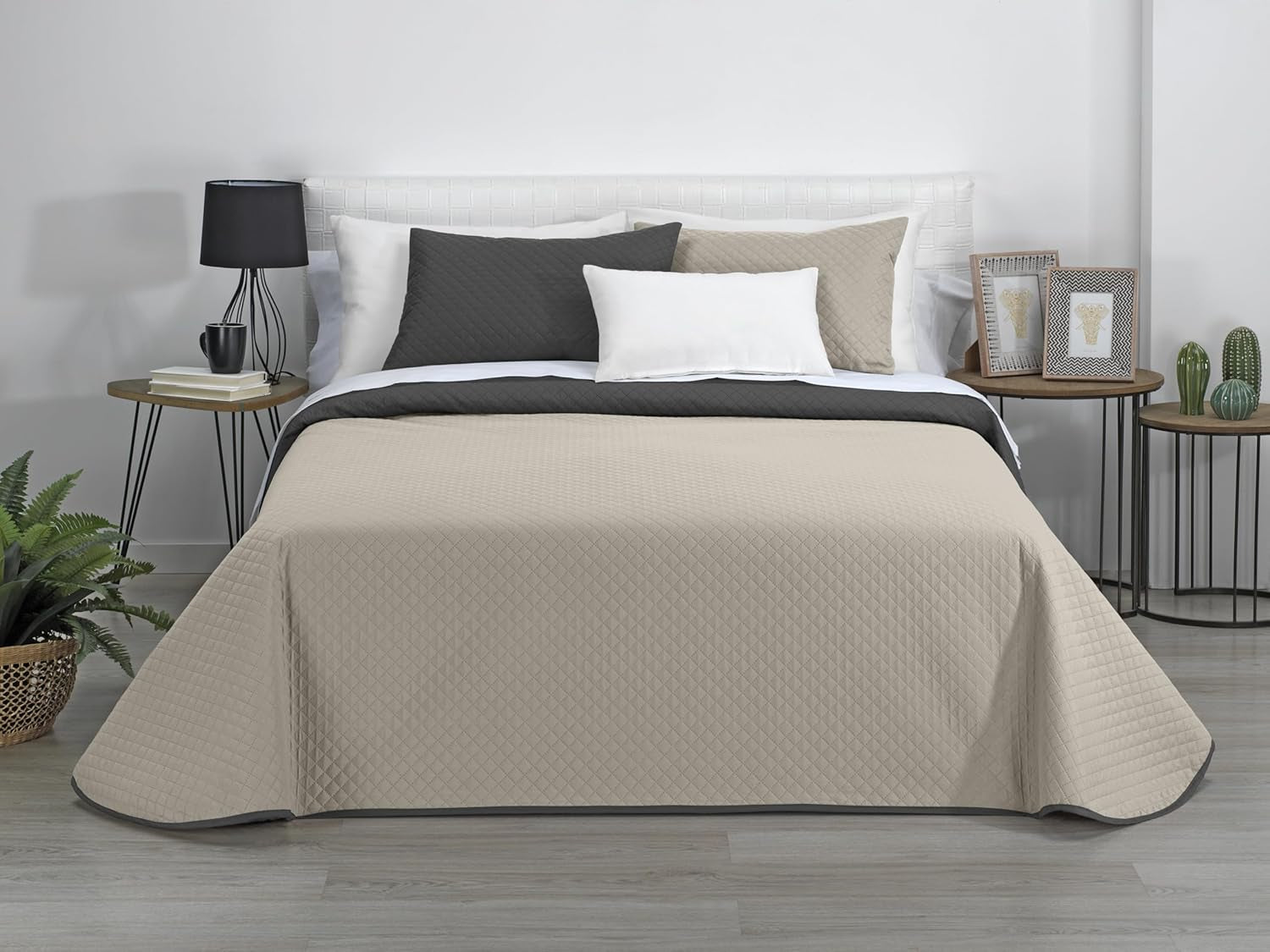 AVA | Boutique Wendedecke | Für alle Jahreszeiten | Farbe - Grau/Anthrazit | Für 120/135 cm breite Betten. Bett. (230 x 270 cm. Ancho X Alto) | Steppdecke Steppdecken und Steppdecken Naty Shop