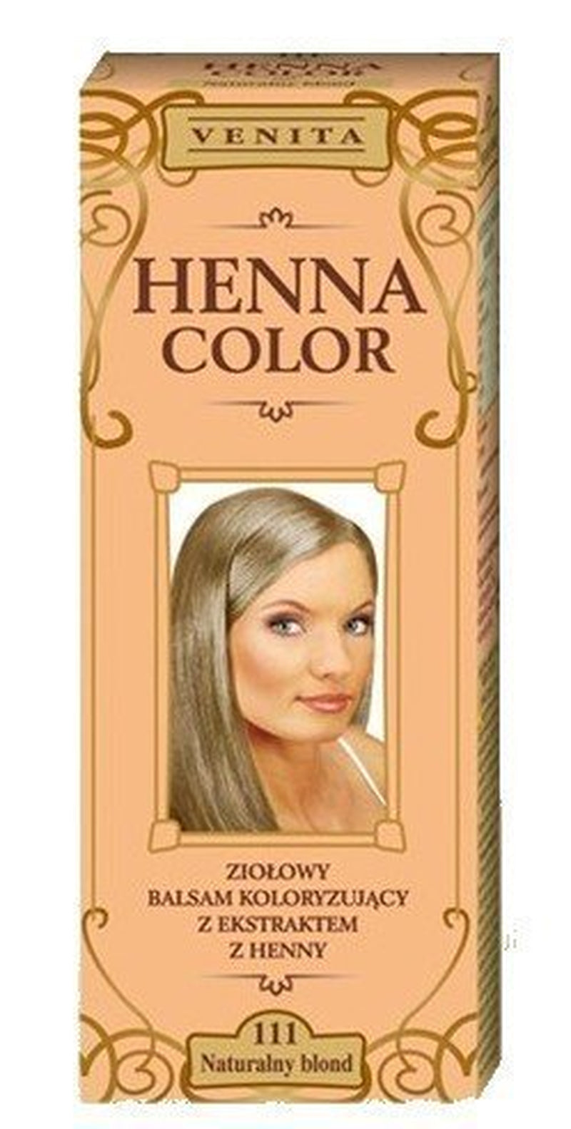 Henna-Farbe 111, natürlicher Conditioner für blondes Haar, Haarfarbe, natürlicher Haarfärbeeffekt, Henna-Öko-Haarfärbemittel, Naty Shop, Beige (Blond), 75 ml (1 Packung)
