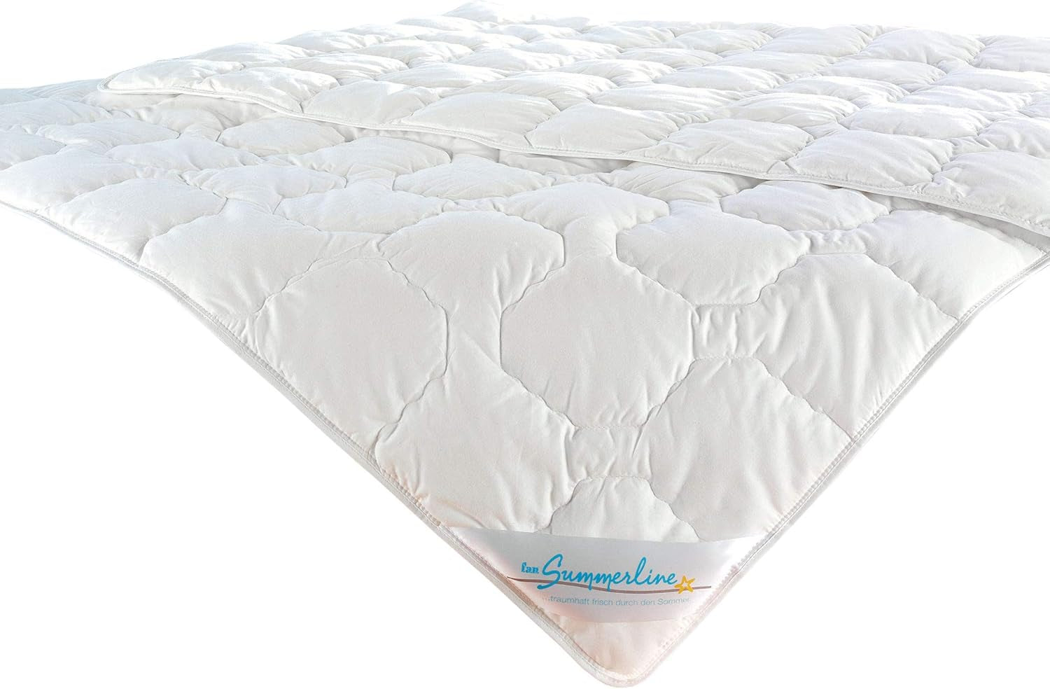 Frankenstolz F.A.N. Waschbare Baumwolle – Sommerdecke, 155 x 220 cm, extra große Steppdecken und Steppdecken Naty Shop Weiß 155 x 220 cm