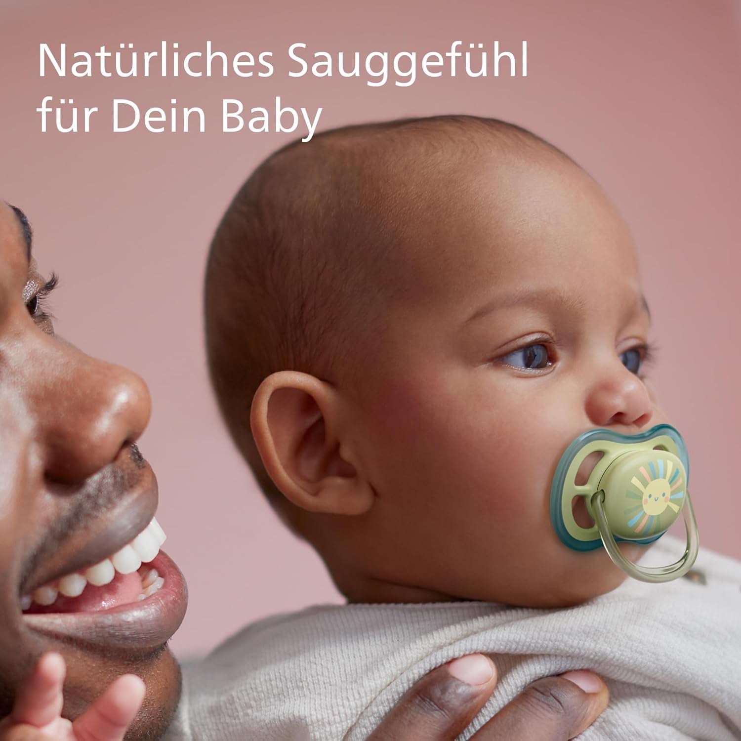 Philips AVENT Ultra Air-Schnuller – 4er-Pack BPA-freie, atmungsaktive Schnuller für Babys zwischen 0 und 6 Monaten, inklusive Tragetasche und Sterilisation, Farbe Sonne/Regenbogen (Modell SCF085/65)