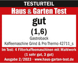 GASTROBACK Grind & Brew Pro Thermo-Espressomaschine, Silber, Schwarz