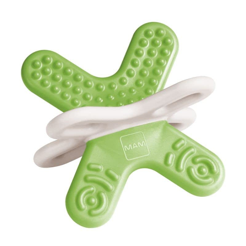 MAM C125 Bite & Relax Beißring, 2 Sterilisationsboxen, grün