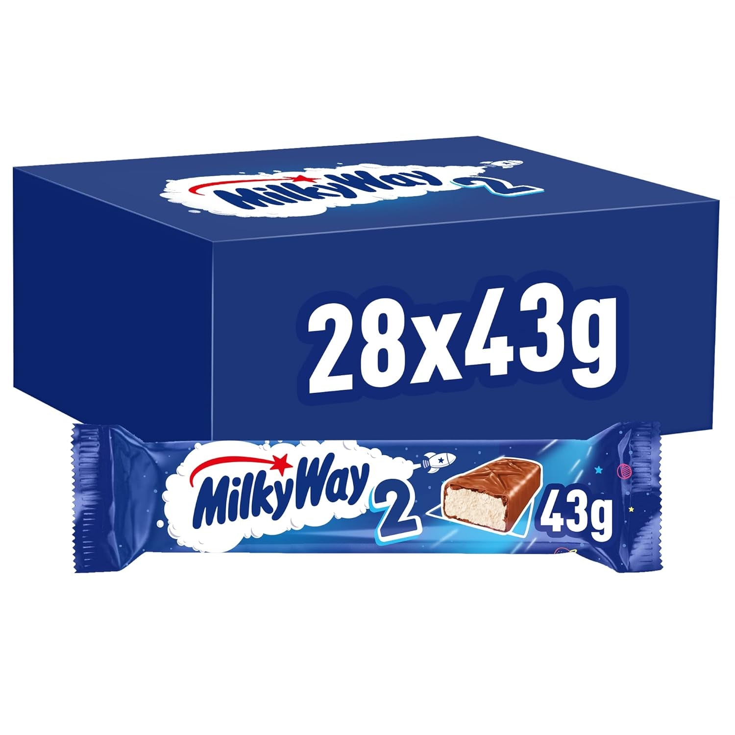 Schokoriegel | Milchcreme | 28 Doppelriegel in einer Box (28 x 43g)