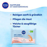 NIVEA BABY Soft & Cream Feuchttücher, Baby Feuchttücher Zur Sanften Reinigung Empfindlicher Babyhaut, Hypoallergene Feuchttücher Für Babies Mit Mandelöl Und Vitaminen (4 X 57 Stück) Naty Shop