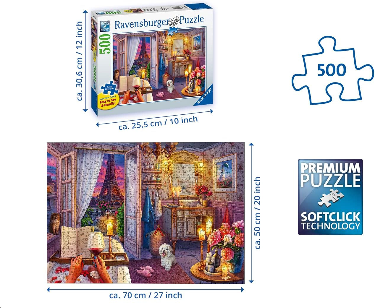 Ravensburger Puzzle - in der Dose - 500 Teile Gold Edition Puzzle Naty Shop