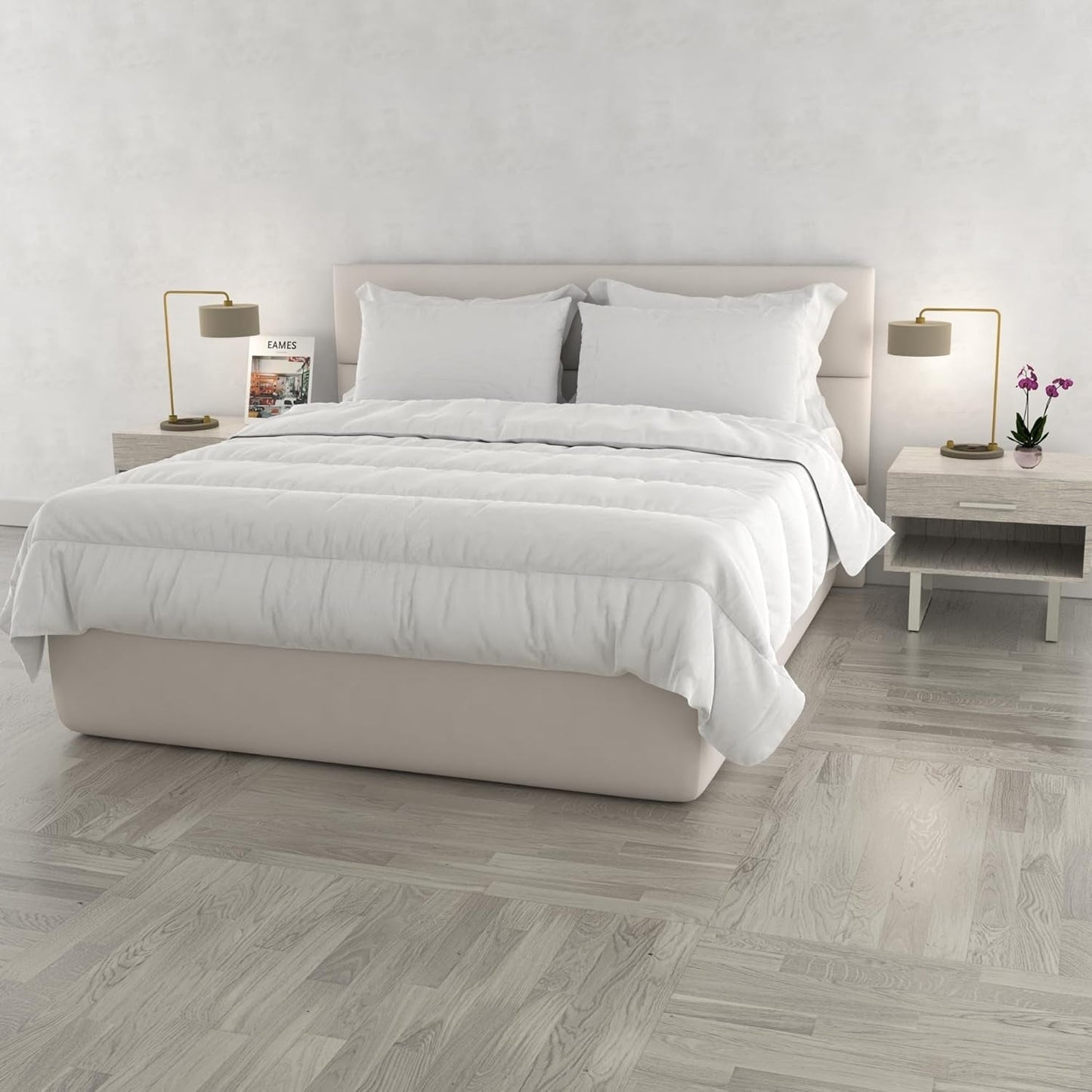 Prestige-Steppdecke, hergestellt in Italien, Sommer, weiß, 250 x 200 cm. Steppdecken und Steppdecken, Naty Shop, Weiß, 250 x 200 cm