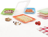 TATAY Fresh Slicer Box 4er-Set, BPA-frei, wiederverwendbar, stapelbar, spülmaschinenfest und MWO, zufällige Farben. Maße: 17 cm x 3,2 cm x 25,2 cm. Aufbewahrungsboxen für Lebensmittel von Naty Shop