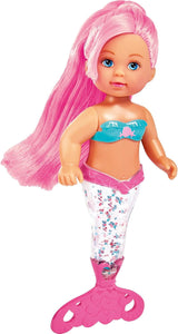 Simba 105733482 – Evi Love Glitter Mermaid, Meerjungfrauenpuppe mit einer Schwanzflosse, die beim Schütteln leuchtet. Es wird nur EIN Artikel bereitgestellt.