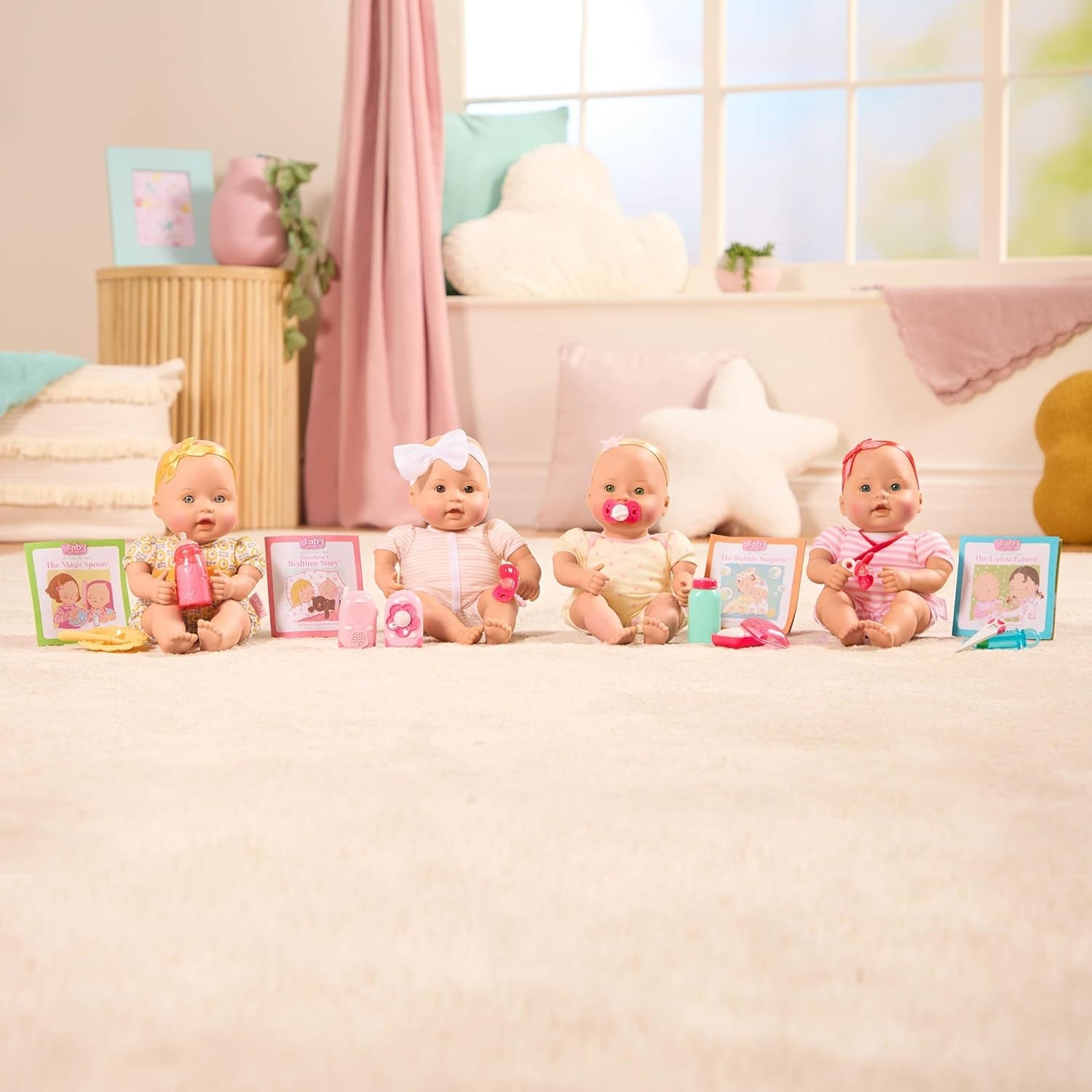 Baby-Sweetheart-Puppe – Schlafenszeit – 31 cm – weicher Körper – Schnuller-Zubehör – Rollenspiel – Spielzeug für Kinder ab 3 Jahren