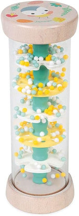 Janod – Regenmacher aus Holz – Pure Collection – Spielzeug für Babys und Kleinkinder – Entwicklung der Feinmotorik, visuelle und akustische Stimulation – Farbe auf Wasserbasis – ab 6 Monaten, J05193 Babyspielzeug Naty Shop