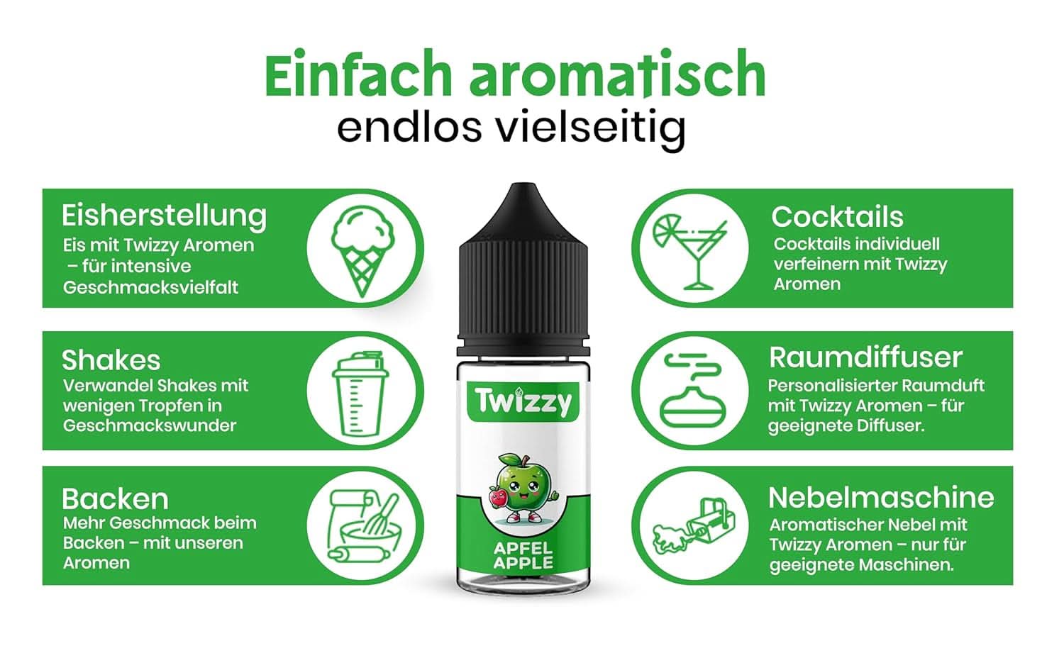 Twizzy, Konzentriertes Apfelaroma, 30 ml Aromen Naty Shop