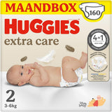 Huggies Extra Care Babywindeln, Größe 2 (3–6 kg), super saugfähig, Disney-Design, Großpackung, 160