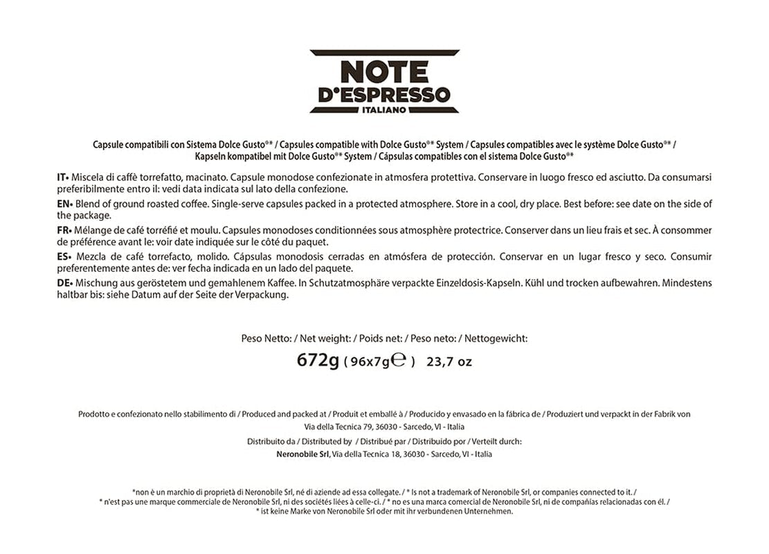 Extremo Kaffeekapseln Dolce Gusto kompatibel 7g x 96 Kapseln