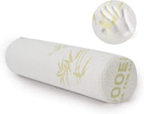 Milliard Viscoschaum-Nackenrolle mit waschbarem Bezug, Öko-Tex-zertifiziert, mittlere Härte, 10 x 43 cm, perfekt für Allergien, Reisekissen, rundes Nackenkissen, Positionierungsrolle, Knierolle, orthopädische Nackenkissen, Naty Shop, Weiß