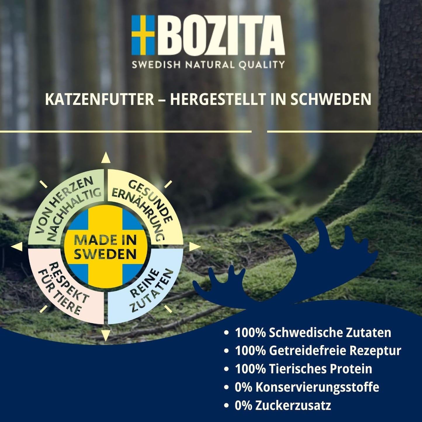 Bozita Mousse Chicken – 12 x 85 g Nassfutter für Katzen mit einer feinen Textur aus Mousse und Huhn – getreidefreie Rezeptur, ohne Zuckerzusatz – mit Postbiotika zur Unterstützung einer gesunden Darmflora