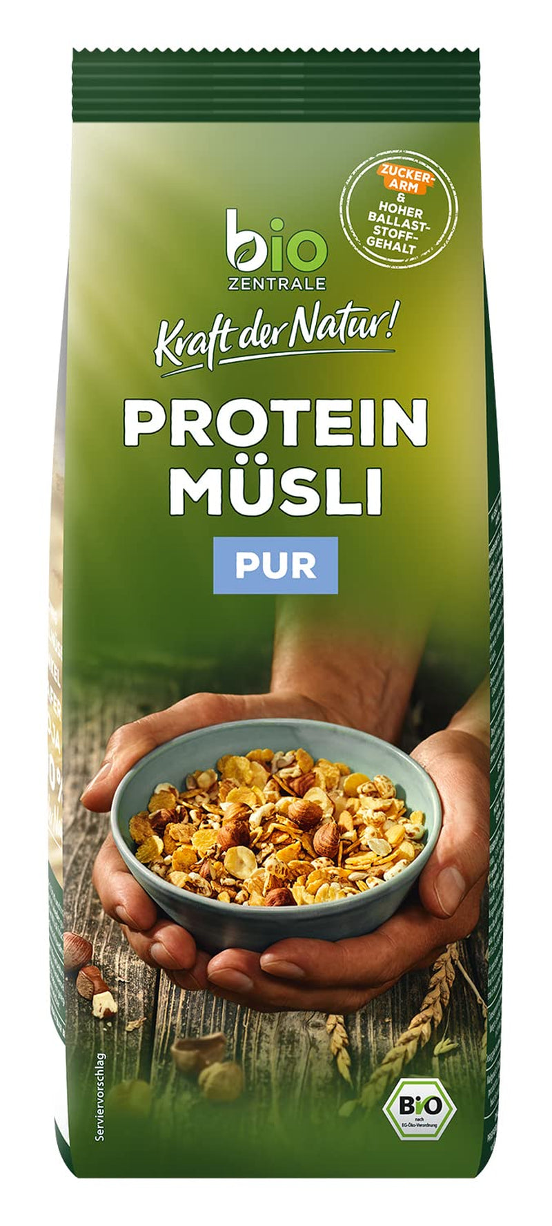 Biozentrale Proteinmüsli pur – 375g – Bio mit Honig – Als Frühstücksflocken oder als Snack