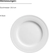 MÄSER Arlona 18-teiliges Porzellan-Geschirrset für 6 Personen, zeitlos und elegant, weiß