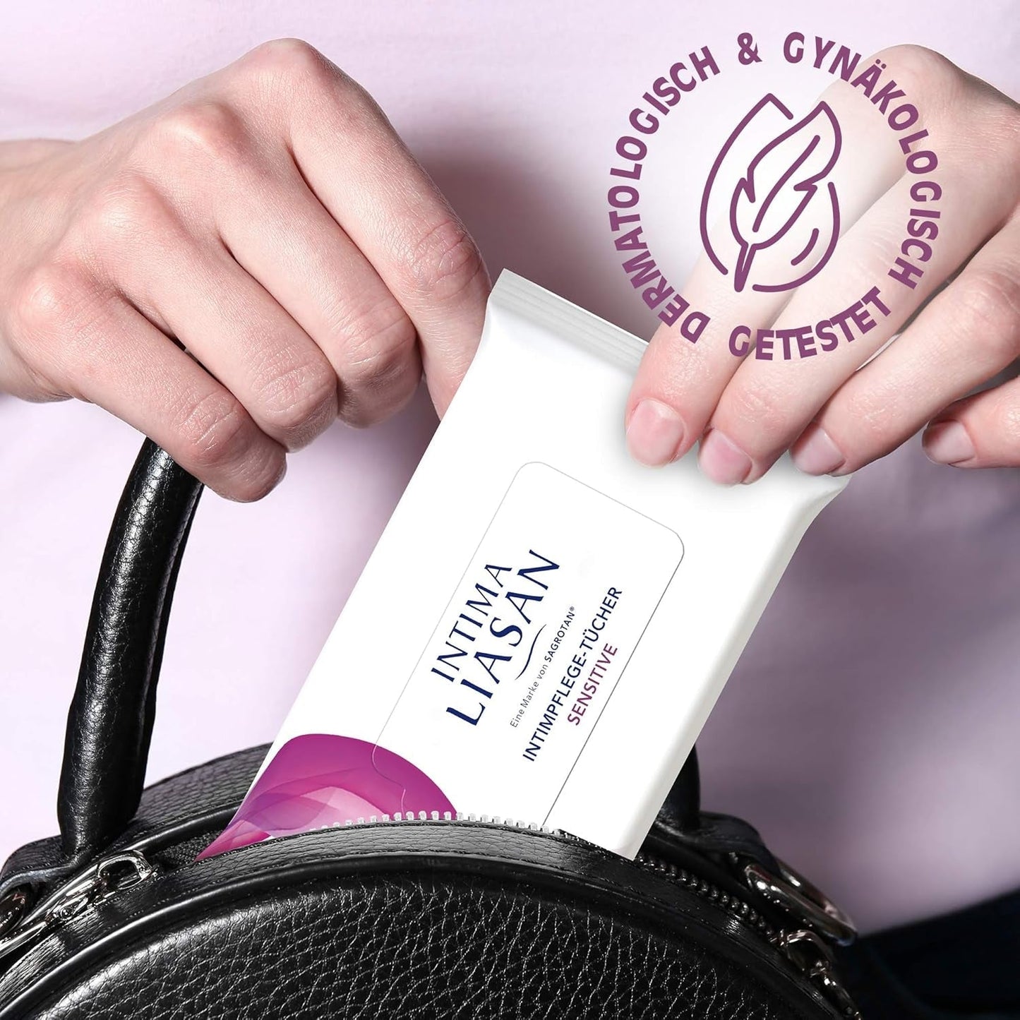 Intima Liasan von Sagrotan Sensitive Intimpflegetücher, seifenfrei und alkoholfrei, 30 Stück (5er Pack)