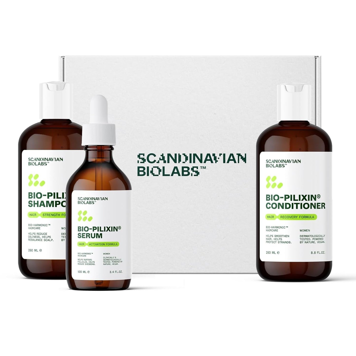 Haarwuchsroutine von Scandinavian Biolabs für Frauen mit klinisch nachgewiesenen Ergebnissen in 45 Tagen | Behandlung gegen Haarausfall (Bio-Pilixin) Naty Shop Bio-Pilixin Haarpflege