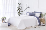 Todocama Fine Boutique Tagesdecke mit Piqué-Muster, für Frühling, Sommer, Herbst und Winter, 100 % superweiche Mikrofaser, Multifunktionsdecke, 140/150/160–250 x 260 cm, hellgrau. Betten und Decken Beuche den Todocama-Store Weiß 250 x 260 cm