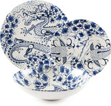 Excelsa Zen Geschirrset, 18-teilig, Keramik, Weiß und Blau