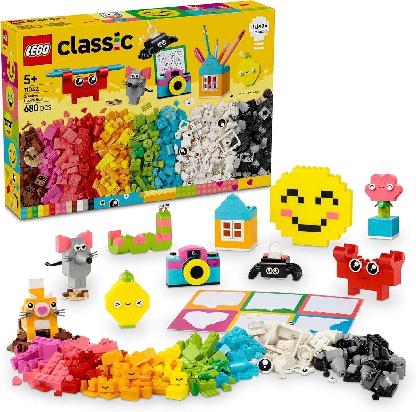 LEGO Classic Kreativ-Spaßbox, bunte Bausteine für fantasievolles Rollenspiel, Bauset für Einsteiger, Spielzeug für Mädchen und Jungen ab 5 Jahren, wiederaufbaubare Modelle 11042 Bausets Besuche den LEGO-Store Standardtitel