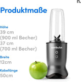Nutribullet Personal Blender, Der leistungsstärkste Mixer Für Eine Portion, 1000 Watt Und Leiser Motor, 900 Ml Becher Aus Tritan Renew, Leuchtende Touch-Bedienknöpfe, Dunkel Grau Bucatarie Naty Shop