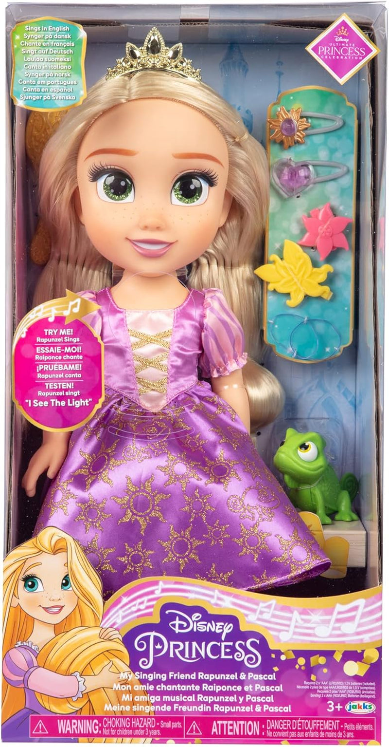 Disney Princess singende Rapunzel-Puppe, 35 cm, singt „I See the Light“, inklusive Zubehör für mehr Spaß, perfekt für Mädchen ab 3 Jahren, Purple Dolls Naty Shop