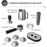 Krups Precision manuelle Espressomaschine mit Siebträger und Mahlwerk, Barista-Kaffeemaschine mit intuitivem Bedienfeld, Vorbrüheinstellungen, Espressomaschine mit Dampfdüse, schnelles Aufheizen, XP801T10