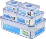 LocknLock PP Classic Frischhaltedosen-Set 5-teilig | 180 ml, 350 ml, 600 ml, 870 ml, 3,6 l | 100 % luft- und wasserdicht | ohne BPA | Gefrier- und Kühlschrank-Organizer | Spülmaschinen- und mikrowellengeeignet. Frischhaltedosen Naty Shop Square 5 Stück.