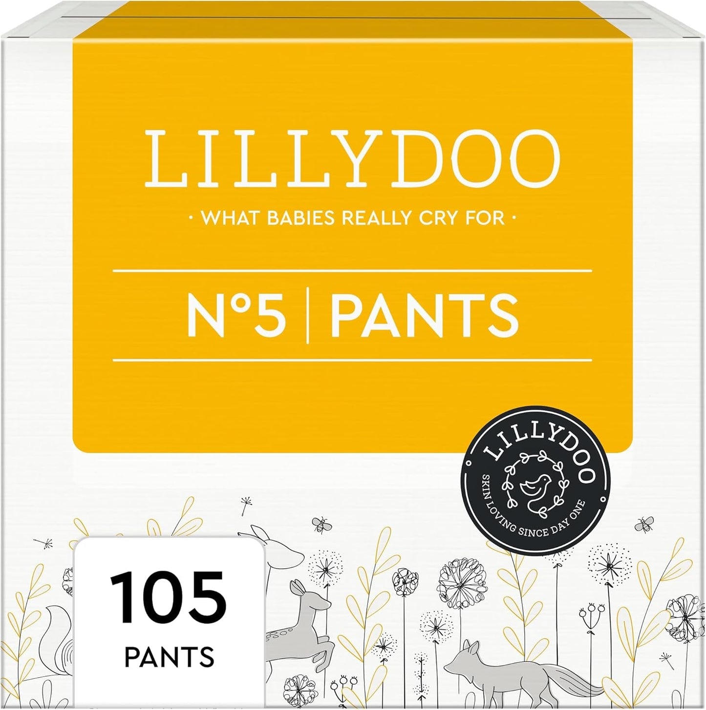 LILLYDOO hautfreundliche Hosen, Größe 5 (12–17 kg), Monatsbox (105 Stück)