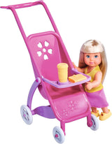 Simba 105733673 - Steffi Love Happy Family, Schwangere Puppe, Kevin, Evi und Baby mit Kinderwagen, 11 Teile, Zubehör, 30 cm, ab 3 Jahren