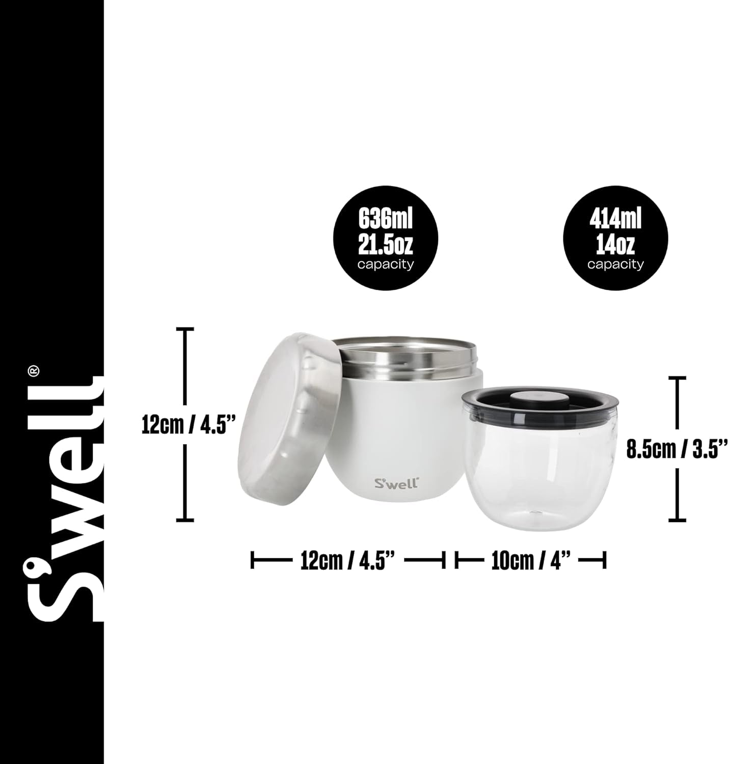Eats 2-in-1-Futternapf mit Schraubdeckel, 636 ml, Mondstein, dreifach isoliertes Lebensmittelglas, auslaufsicher für bis zu 11 Stunden kalt/7 Stunden heiß auf Reise-Lebensmittelaufbewahrungsboxen von Naty Shop