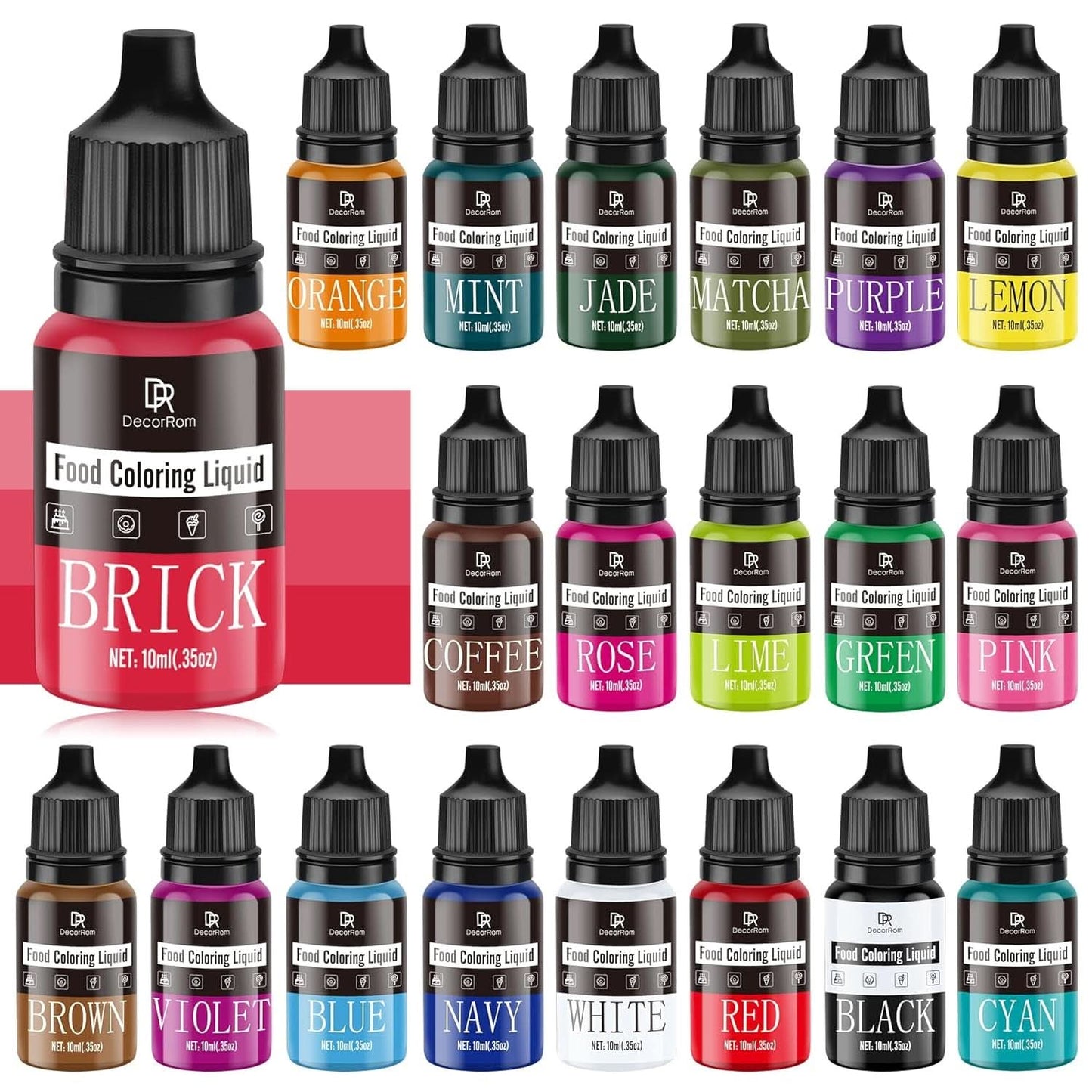 Flüssige Lebensmittelfarbe, 10 ml Naty Shop 10 ml (Set mit 20 Stück)