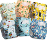 Littles and Bloomz wiederverwendbare Windel FLV2-0602, Standard-Klettverschluss, 6 Windeln