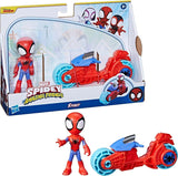 SPIDEY und SEINE FANTASTISCHEN FREUNDE Marvel Spidey Motorradfigur Spielzeug für Jungen und Mädchen ab 3 Jahren Actionfiguren Naty Shop