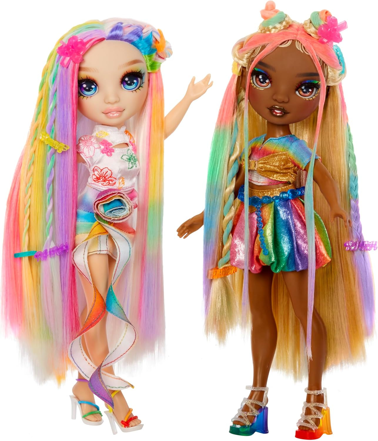 Rainbow High Haarkreide- und Styling-Puppe – Meline – 28 cm große waschbare Haarkreidepuppe in Regenbogen- und Goldtönen, zum Färben, Stylen, Spielen, Ausspülen und Wiederholen, für Kinder im Alter von 4–12 Jahren