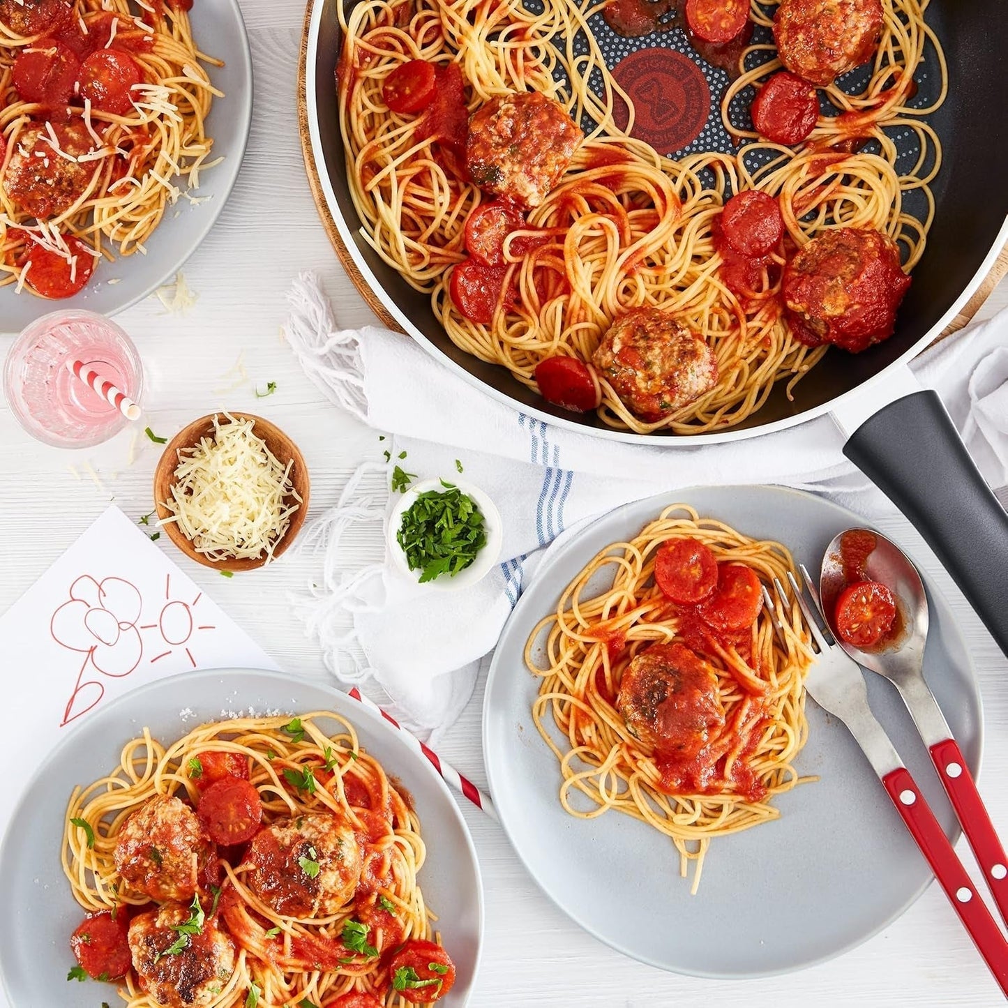 Tefal C27808 Großzügige Kochpfanne 32 cm, Antihaftbeschichtung, Thermo-Fusion-Boden, alle Arten von Induktionskochfeldern. Töpfe und Pfannen Naty Shop