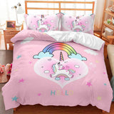 Bettwäsche für Mädchen, Einhorn, 2 Kissenbezüge. Bettwäsche – Kinder Naty Shop Einhorn Pink (Modell 2) 200×200 cm