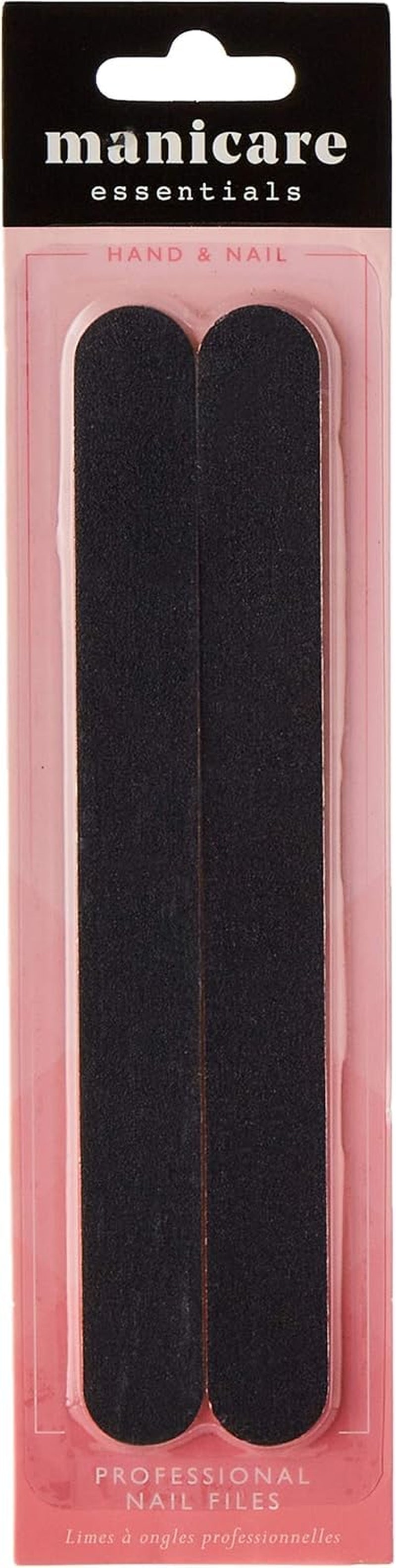 Nagelfeile, gefüttert, natürliche und künstliche Nagelfeile, doppelseitig, mittlere Körnung, stark, robust, für Zuhause, Salon, professionelle Maniküre und Pediküre, 2 Stück