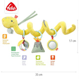 Fehn Activity Spiral Dino – Schiebe- und Zieh-Kinderwagenspielzeug – Baby-Dinosaurierspielzeug für Bett, Spielplatz, Kinderwagen und Autositz – Motorikspielzeug für Babys und Kleinkinder ab 0+ Monaten Babyspielzeug Naty Shop