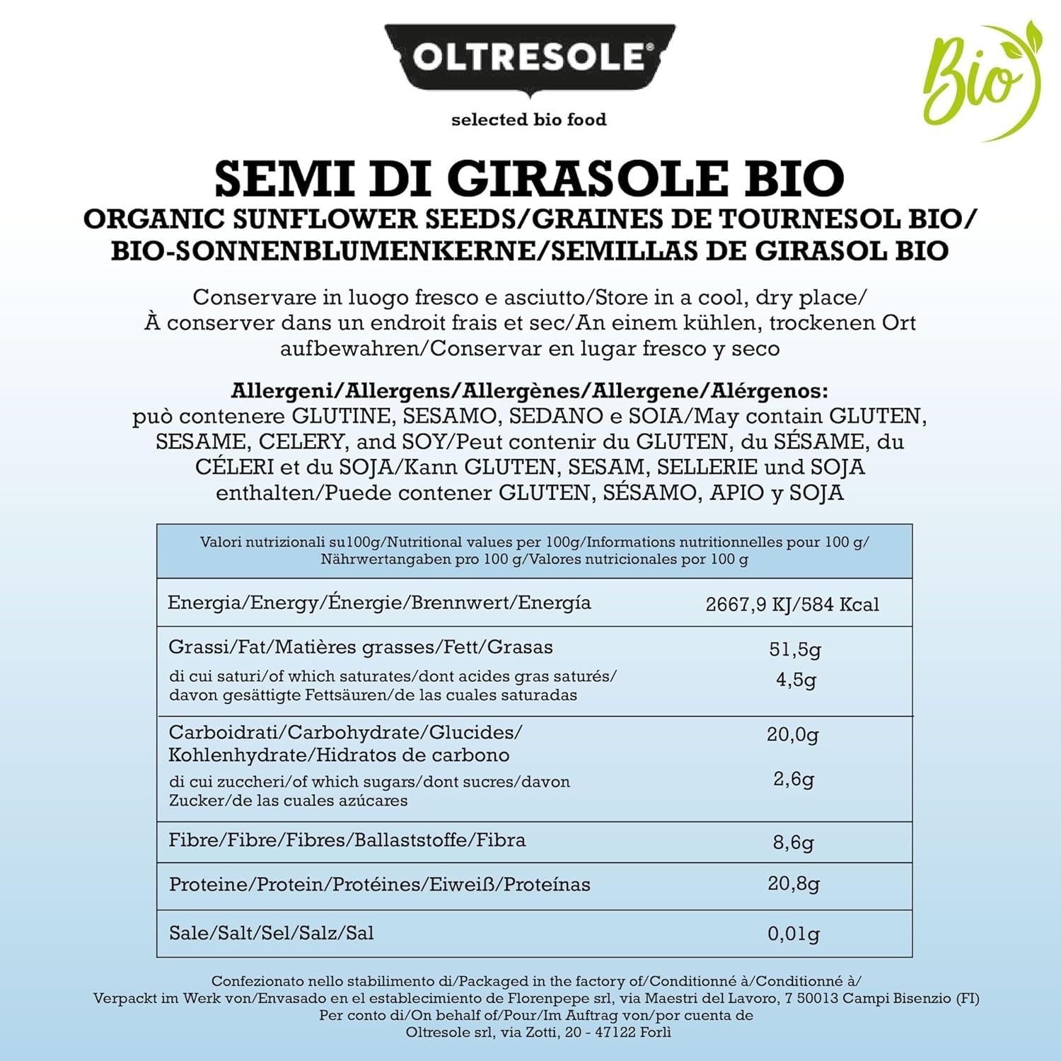 Bio-Sonnenblumenkerne 3 kg, rohe, geschälte, ungeröstete und ungesalzene Bio-Sonnenblumenkerne, reich an Ballaststoffen und Nährstoffen, ideal als Snack und für Rezepte