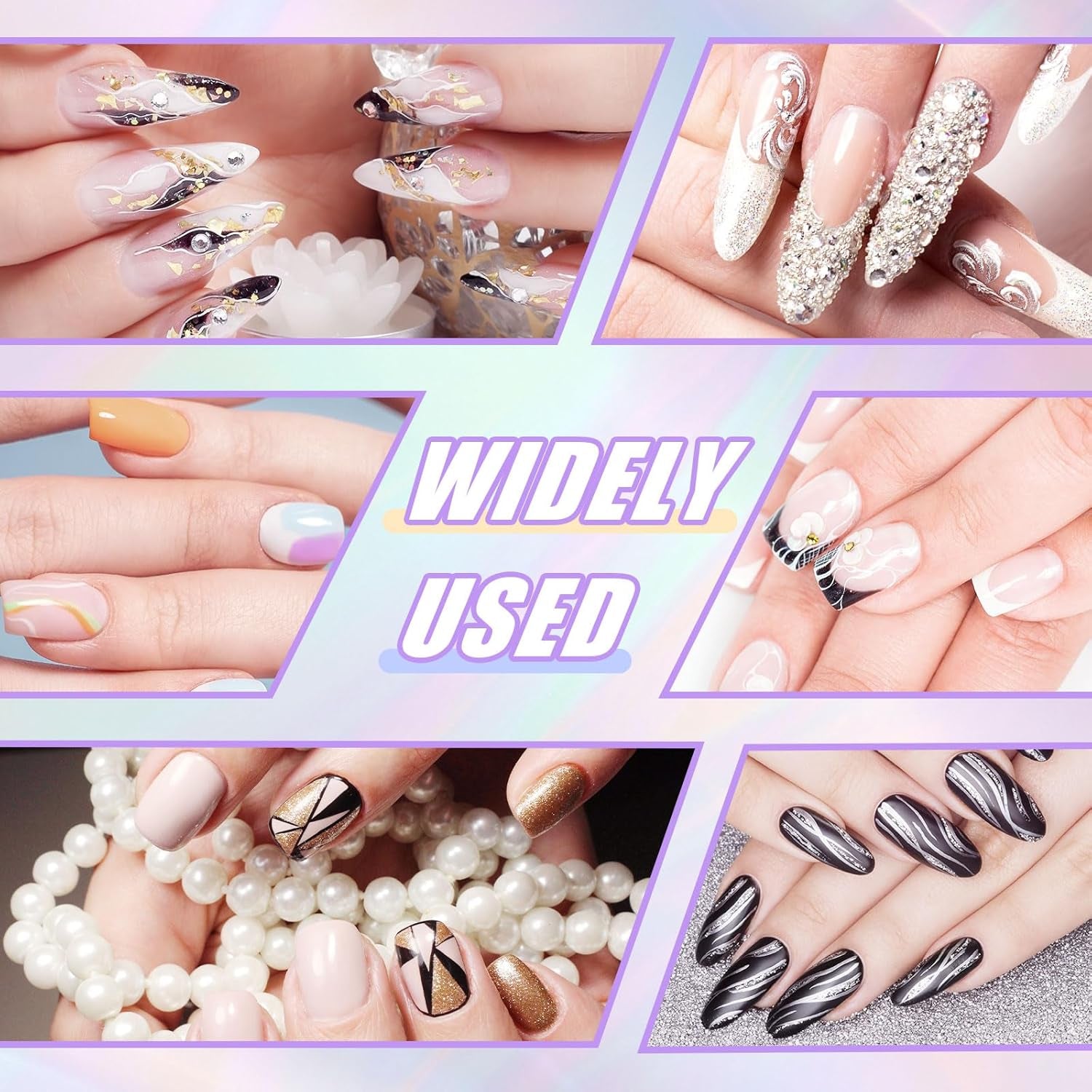 Sularpek 6 Stück Nagel Pinsel, Nail Art Pinsel, Pinsel Nageldesign, Nagel Pinsel Set, Nail Art Dotting Tools Mit 1 Schwammpinsel Applikator, Nageldesign Zubehör Für DIY Nail Art Design