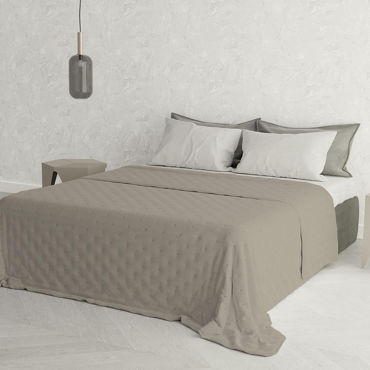 Italienische Bettwäsche Sommersteppdecke CHIC, Mikrofaser, DOPPEL 250X250Cm, braun Steppdecken und Steppdecken Naty Shop