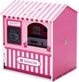 Teamson Kids – Dreamland City Café Puppenhaus 30 cm – Rosa/Weiß/Schwarz