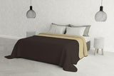 Elegante Decke für ein Doppelbett, 260 x 270 cm, Dunkelblau/Apfelgrün. Betten und Decken. Besuchen Sie den Italian Bed Linen-Store Marrone/Panna
