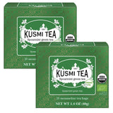Kusmi Tea – 2er-Pack – Jasmin-Grüntee – Bio-Jasmin-Grüntee-Mischung – 100 % Bio-Grüntee – kann heiß oder kalt getrunken werden – 2 x 20 Teebeutel