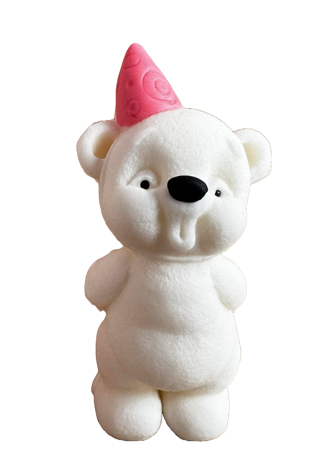 Essbare Dekoration aus Zuckerpaste, Teddybär mit rosa Hut, Mädchendekorationen aus Zuckerpaste Naty Shop
