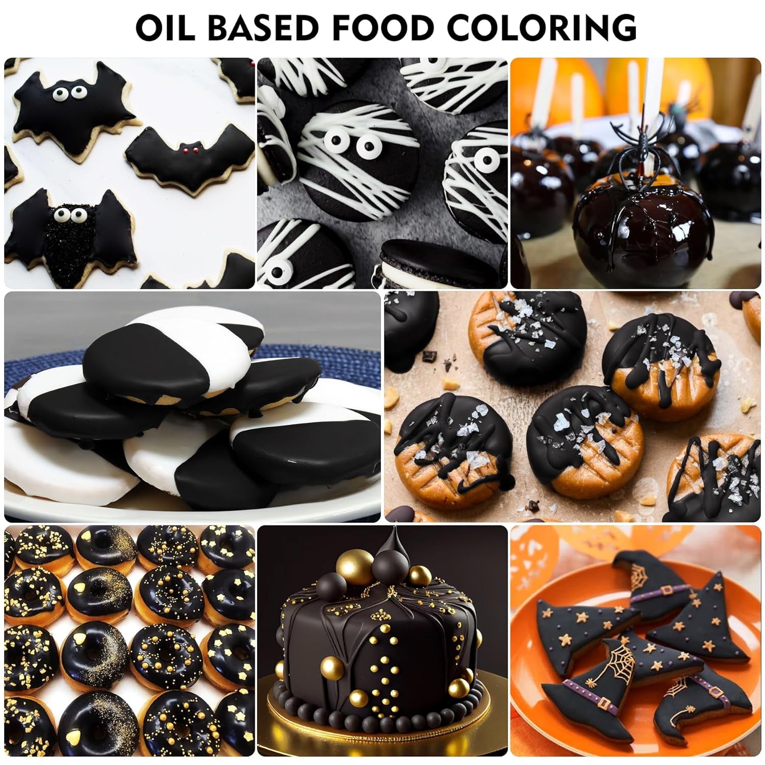 Fettlösliche Lebensmittelfarbe Für Schokolade - 60Ml Ölbasis Lebensmittelfarben Für Fondant, Torten Dekoration, Backen - Flüssige Lebensmittelfarbe Für Kakaobutter, Buttercreme, Kuchen (Schwarz) Naty Shop
