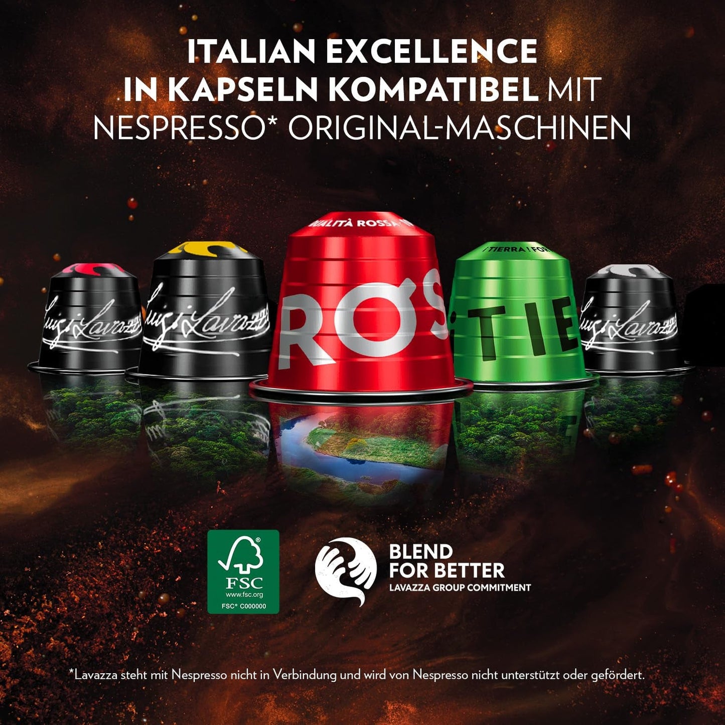 Lavazza Qualità Oro, Arabica-Bohnen mit fruchtig-blumigem Geschmack, 10 Kapseln, Nespresso kompatibel